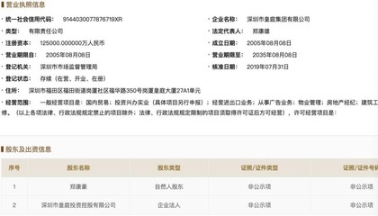 皇庭集團退出重慶皇庭珠寶公司 部分股權已出質予中植系